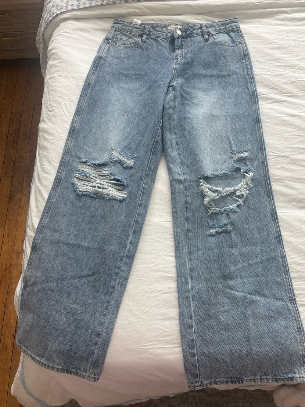 Pacsun Light Blue Distressed low rise baggy Women’s Jeans